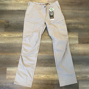 5.11 Tactical Pants Women’s 12 LONG Khaki Apex Straight Cargo Stretch CCW